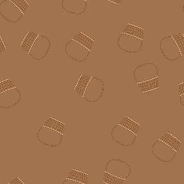 Seamless pattern storage wicker basket cartoon vector Stock Illustration