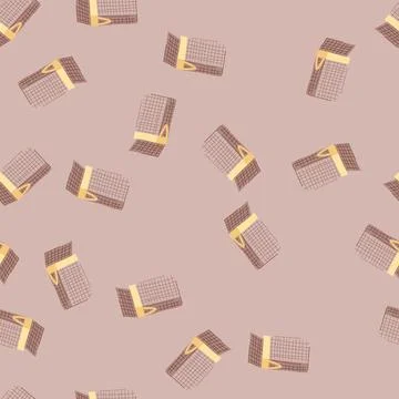 Seamless pattern storage wicker laundry basket cartoon vector Stock Illustration
