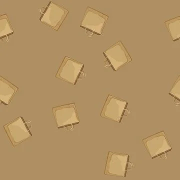 Seamless pattern store paper bag cartoon vector Illustration