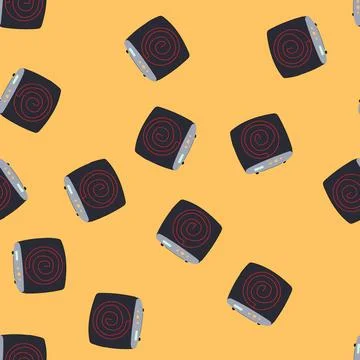 Seamless pattern stove introduction cooktop cartoon vector Stock Illustration