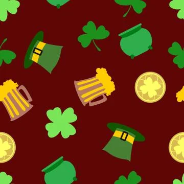 Seamless pattern St.Patrick's day background Stock Illustration
