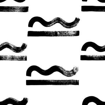 Seamless pattern with straight and wavy lines. Stock Illustration