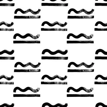 Seamless pattern with straight and wavy lines. 스톡 일러스트