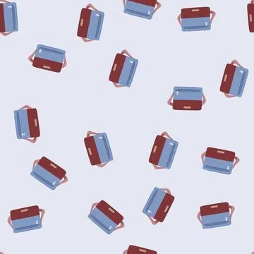 Seamless pattern strap laptop bag cartoon vector 库存插图
