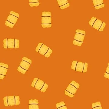 Seamless pattern straw haystack cartoon vector Stockillustratie