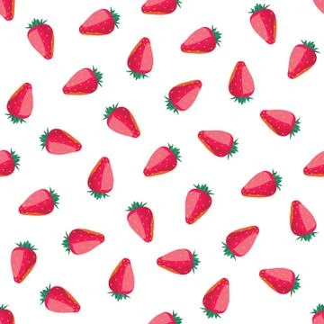 Seamless pattern with strawberries Stock Illustration