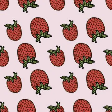 Seamless pattern with strawberries. Stock Illustration