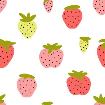 Seamless pattern strawberries Stock Illustration