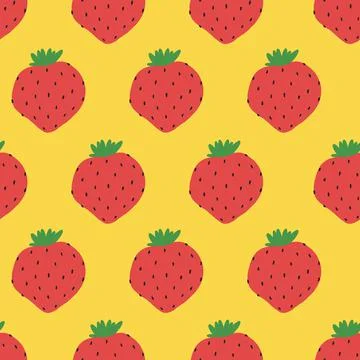 Seamless pattern with strawberries Stock Illustration