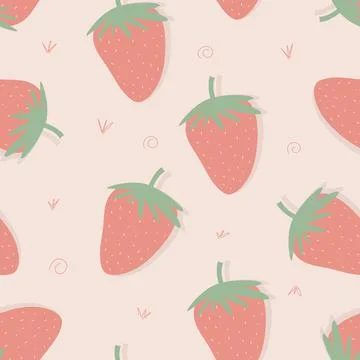 Seamless pattern with strawberries Stock Illustration