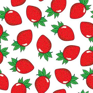 Seamless pattern with strawberries illustration Stock Illustration