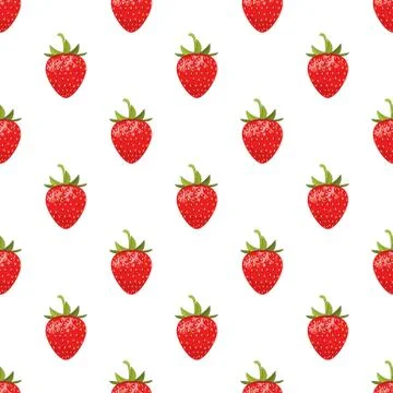 Seamless pattern with strawberries. Solid and flat color design . Illustrazione stock