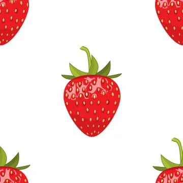 Seamless pattern with strawberries. Solid and flat color design . Illustrazione stock