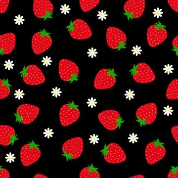 Seamless pattern with strawberries . Vector illustration. Stock Illustration