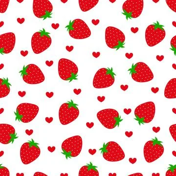 Seamless pattern with strawberries . Vector illustration.	 Stock-Illustration
