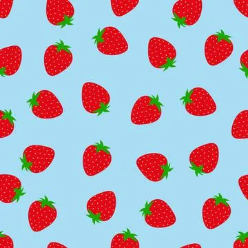 Seamless pattern with strawberries . Vector illustration.	 Illustrazione stock