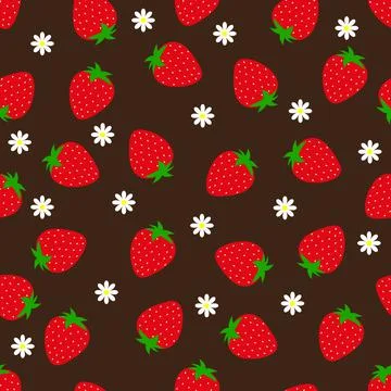Seamless pattern with strawberries . Vector illustration. 스톡 일러스트