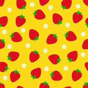 Seamless pattern with strawberries . Vector illustration. Illustrazione stock