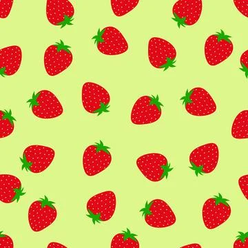 Seamless pattern with strawberries . Vector illustration.	 Illustrazione stock