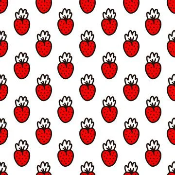 Seamless pattern with strawberries. Vector illustration Stock Illustration