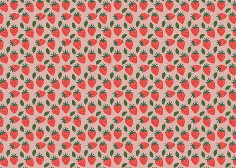 Seamless pattern with strawberries. Vector illustration. Stock Illustration