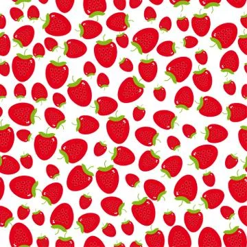 Seamless pattern with strawberries on the white background. Stock Illustration