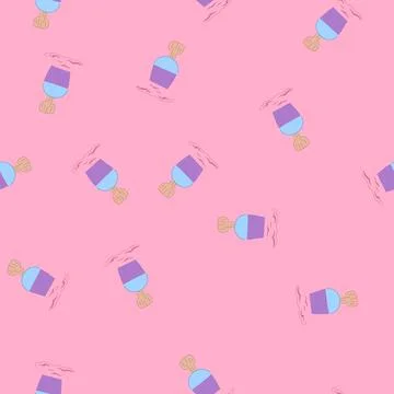 Seamless pattern strawberry fallen ice cream cartoon vector 스톡 일러스트