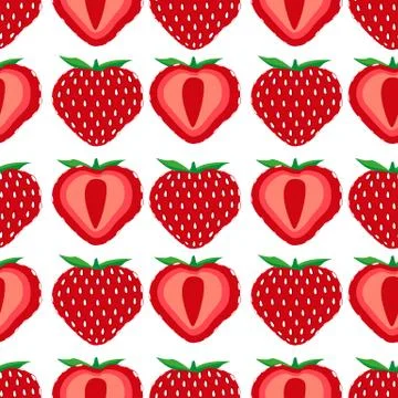 Seamless pattern of strawberry fruit Stock Illustration