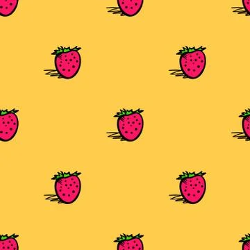 Seamless pattern with strawberry Stock Illustration