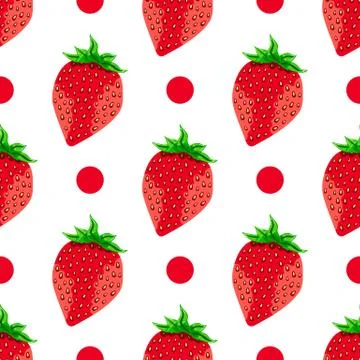 Seamless pattern with strawberry Stock Illustration