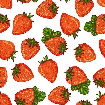 Seamless pattern strawberry Stock Illustration