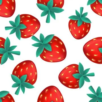 Seamless pattern with strawberry Stock Illustration