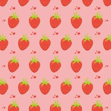 Seamless Pattern of Strawberry Stock Illustration