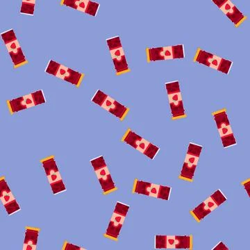Seamless pattern strawberry jam jar cartoon vector Stockillustratie
