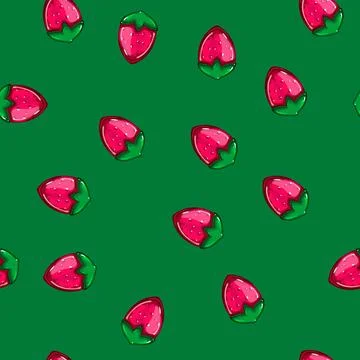 Seamless pattern strawberry jelly candy cartoon vector Stock Illustration