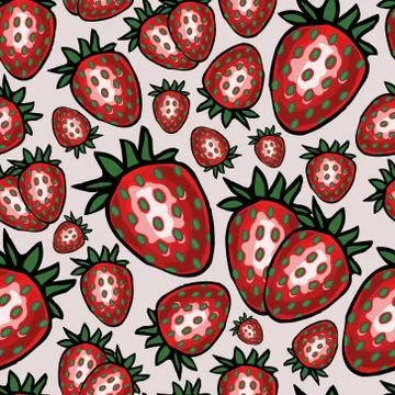 Seamless pattern with strawberry, vector illustration Illustrazione stock