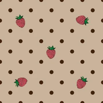 Seamless pattern with strawberry. Vector illustration of a seamless pattern o Stock Illustration