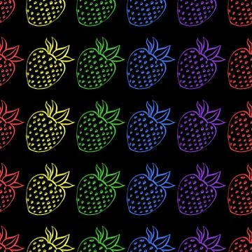Seamless pattern with strawberry. Vector illustration of a seamless pattern o Stock Illustration