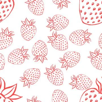 Seamless pattern with strawberry. Vector illustration of a seamless pattern o Stock Illustration