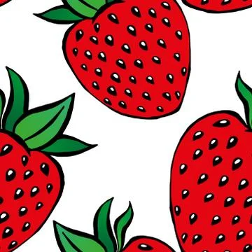 Seamless pattern with strawberry. Vector illustration of a seamless pattern o Stock Illustration