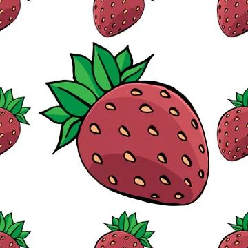 Seamless pattern with strawberry. Vector illustration of a seamless pattern o Stock Illustration