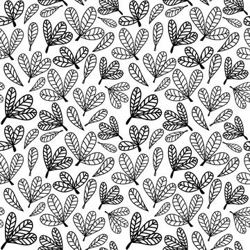 Seamless pattern with strelfoil black and white, decoration textile design Stock Illustration