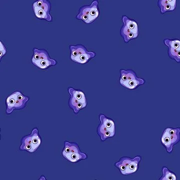 Seamless pattern stress slime character cartoon vector Stock Illustration