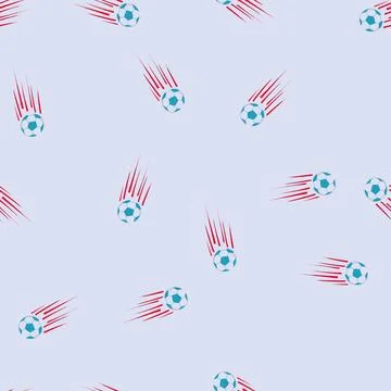 Seamless pattern strike speed soccer ball cartoon vector Stock Illustration