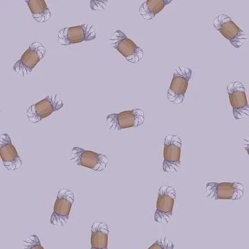 Seamless pattern string yarn wool cartoon vector 库存插图