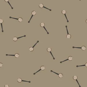 Seamless pattern strings banjo cartoon vector Stockillustratie