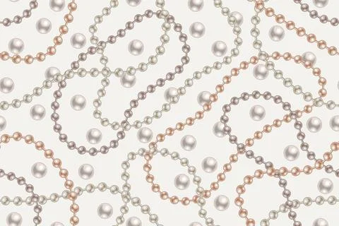 Seamless pattern with strings of pearls Stock Illustration
