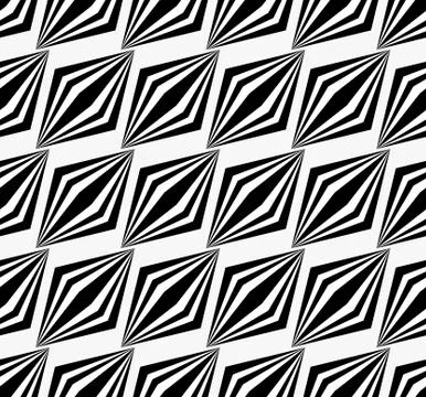 Seamless pattern with striped parallelograms. Vector art. Stock Illustration