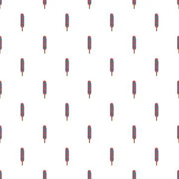 Seamless pattern with striped red blue popsicles stick Stock Illustration
