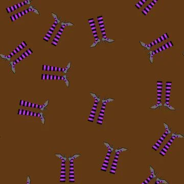 Seamless pattern striped witch legs cartoon vector Illustrazione stock